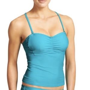ATHLETA Belharra Bandeau Swim Top Tankini in blue Sz 40 B/C